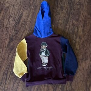 Ralph Lauren Polo Bear Kids Hoodie Sweatshirt Size 7